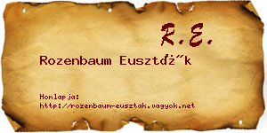 Rozenbaum Euszták névjegykártya